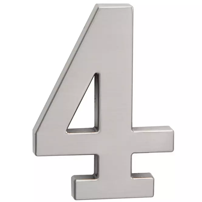 Broj „4” - 10 cm nikal mat