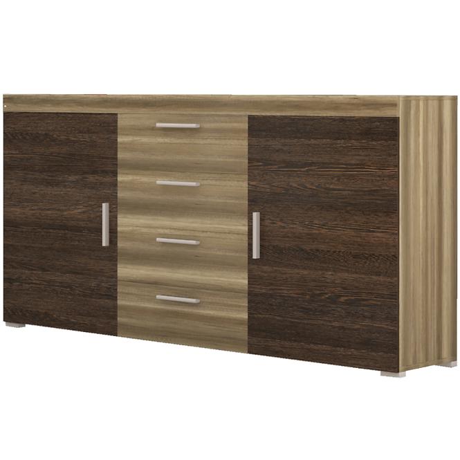 KOMODA TOM 2D4S COUNTRY SZARY/ARUSHA WENGE