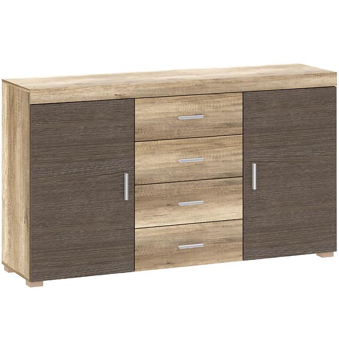 KOMODA TOM 2D4S COUNTRY SZARY/ARUSHA WENGE