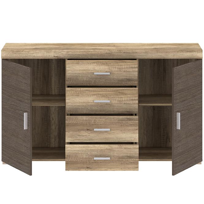 KOMODA TOM 2D4S COUNTRY SZARY/ARUSHA WENGE