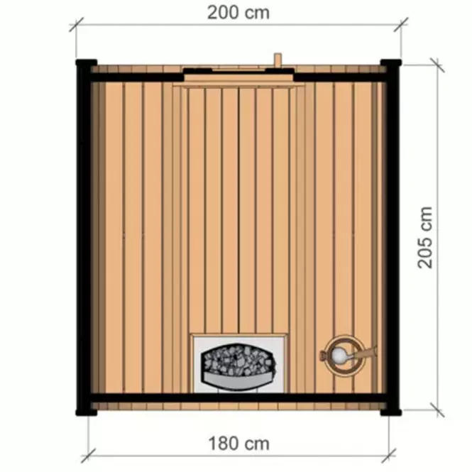 Drvena sauna bačva  2 m