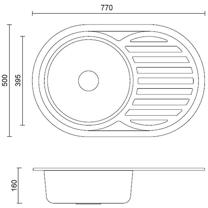 Sudoper tom 211 770x500x160 saten
