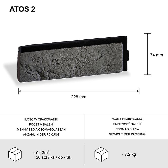 Gipsani kamen Atos Grafit pak=0,43m2